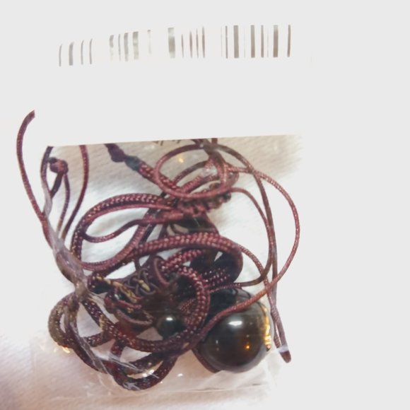 Unisex Beautiful Golden sheen Obsidian string pendant - Picture 4 of 11